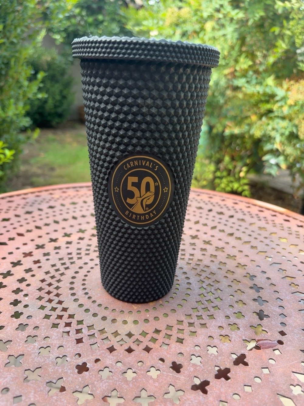 Carnival Cruise Line 50th Birthday Black Studded Tumbler 2022